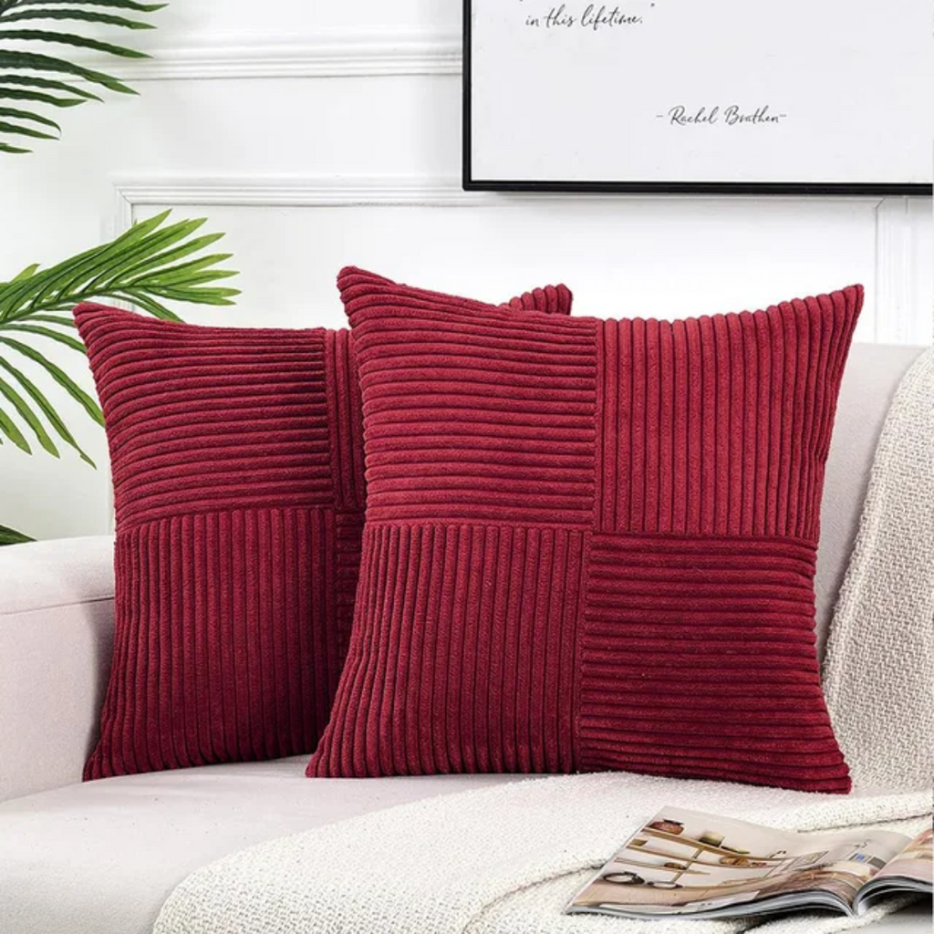 Corduroy Cushion Covers | Luxury Striped Throw Pillow Covers