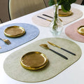 LinoMat | Oval Faux Leather Placemats | Heat Resistant &amp; Non-Slip