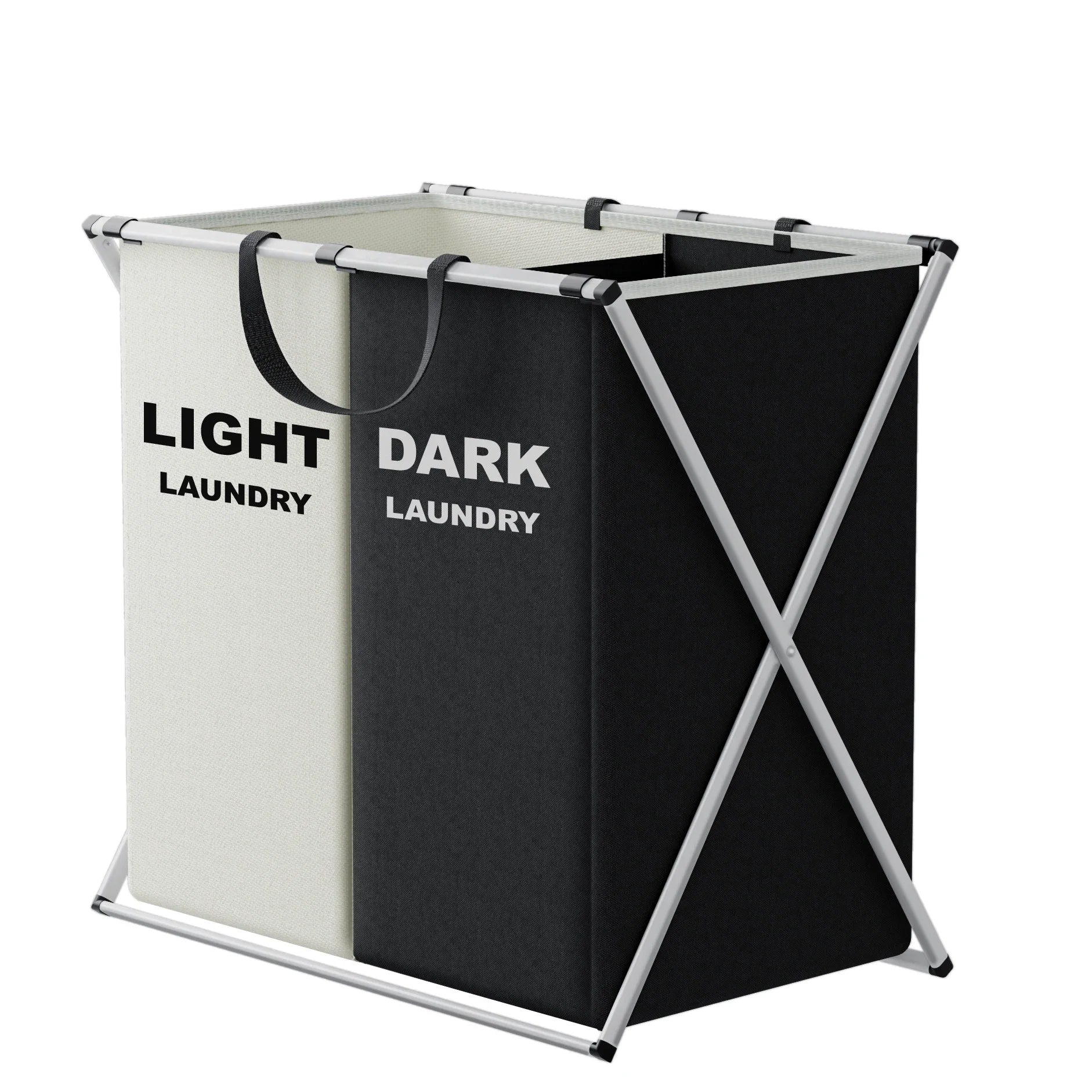 TriSort | Multi-Section Laundry Hamper | Foldable Clothes Basket with Compartments