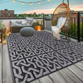 Reversible Outdoor Rug | Black & Grey Modern Patio Mat